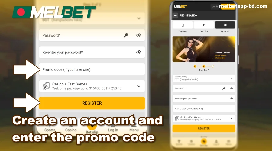 Register with Melbet BD