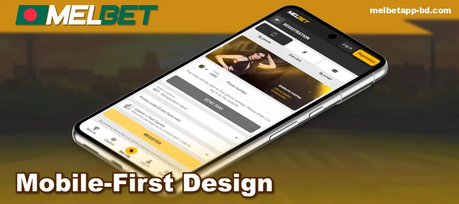Melbet app interface for Bangladeshis